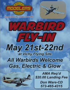 Rolla Modelers Warbird Fly-In    21-22May @ Vichy Flying Field - Rolla
